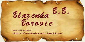 Blaženka Borović vizit kartica